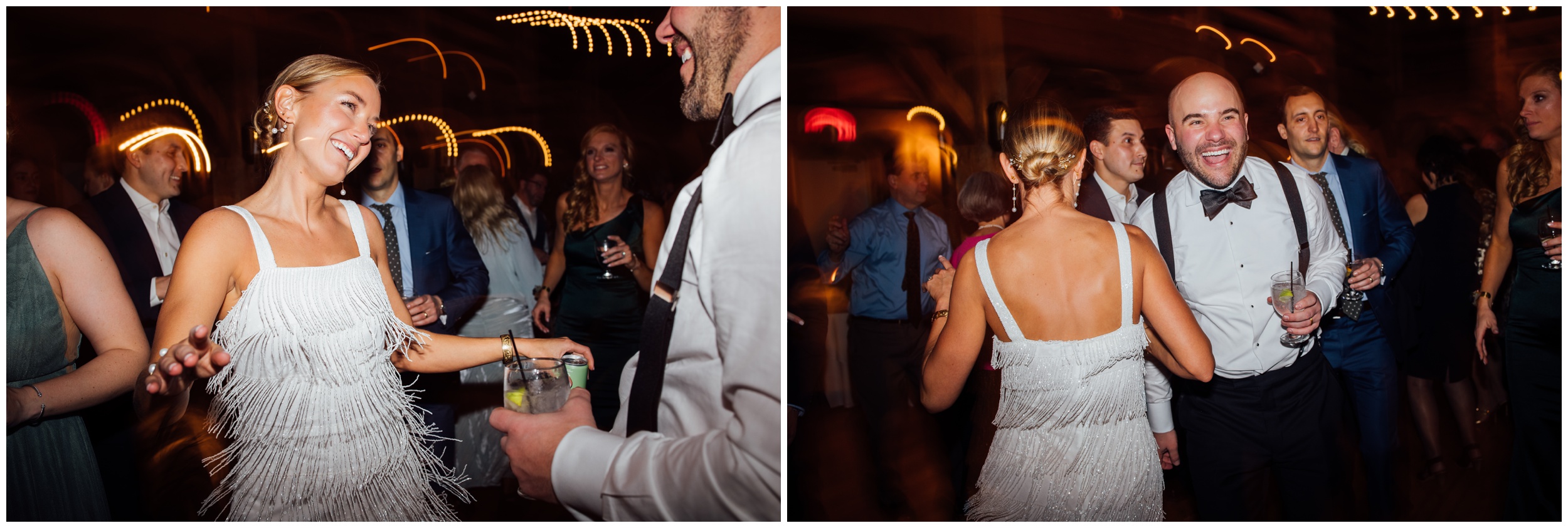 bride and groom dancing shots using direct flash and shutter drag at red lion inn cohasset ma